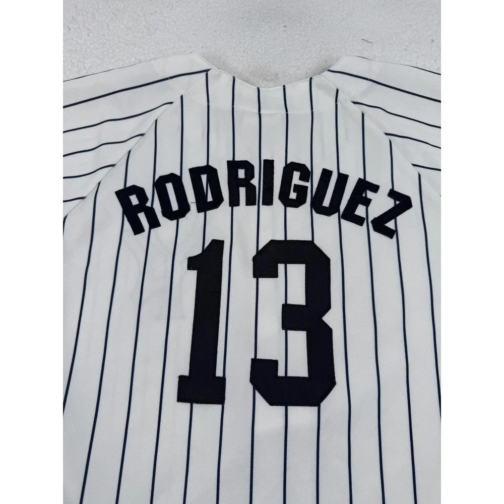 New York Yankees Baseball Jersey Boys Youth XL White MLB Alex Rodriguez Majestic